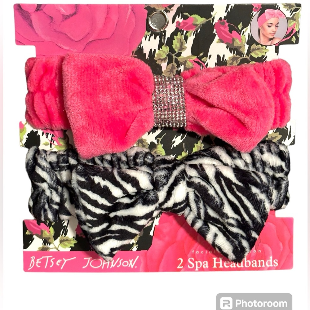 NEW•Betsey Johnson 2pc stretchable Spa Headband set